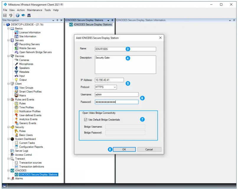 Adding a Secure Display Station to Milestone XProtect®