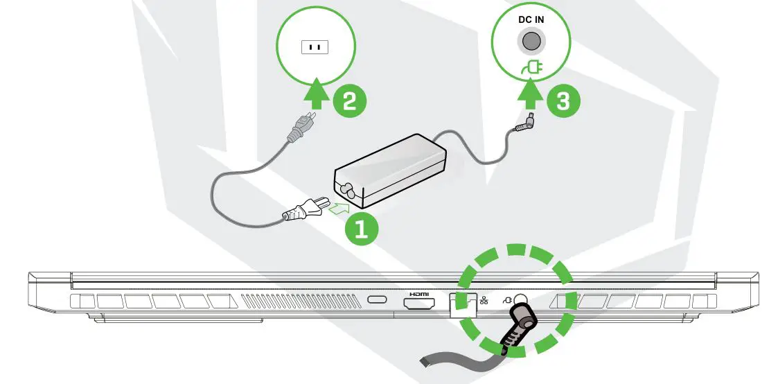 MONSTER 2724562403700 Tulpar T5 Gaming Laptop - AC Adapter