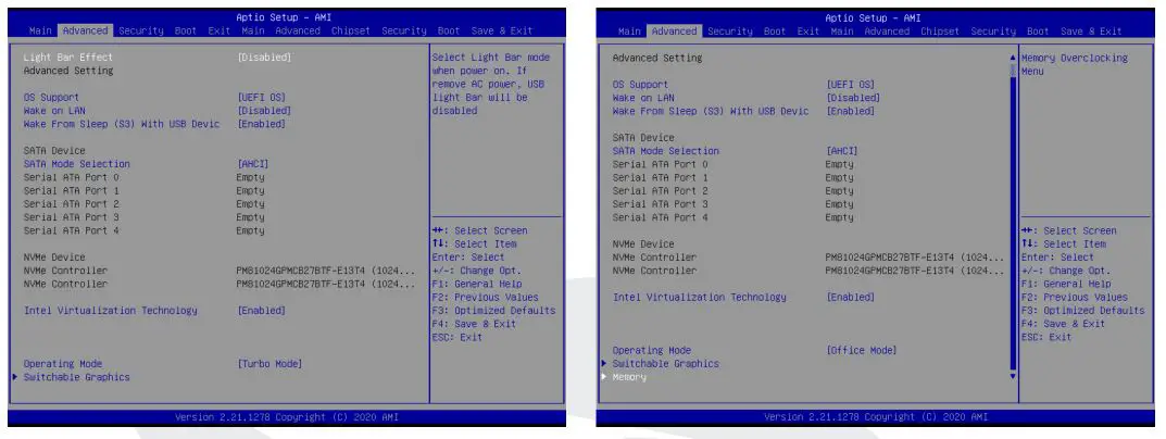 MONSTER 2724562403700 Tulpar T5 Gaming Laptop - Advanced Menu