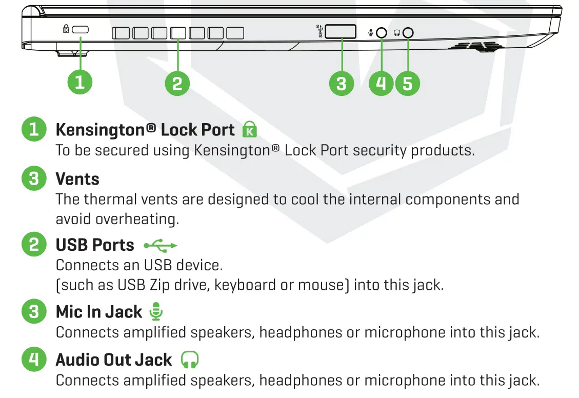 MONSTER 2724562403700 Tulpar T5 Gaming Laptop - Left Side View