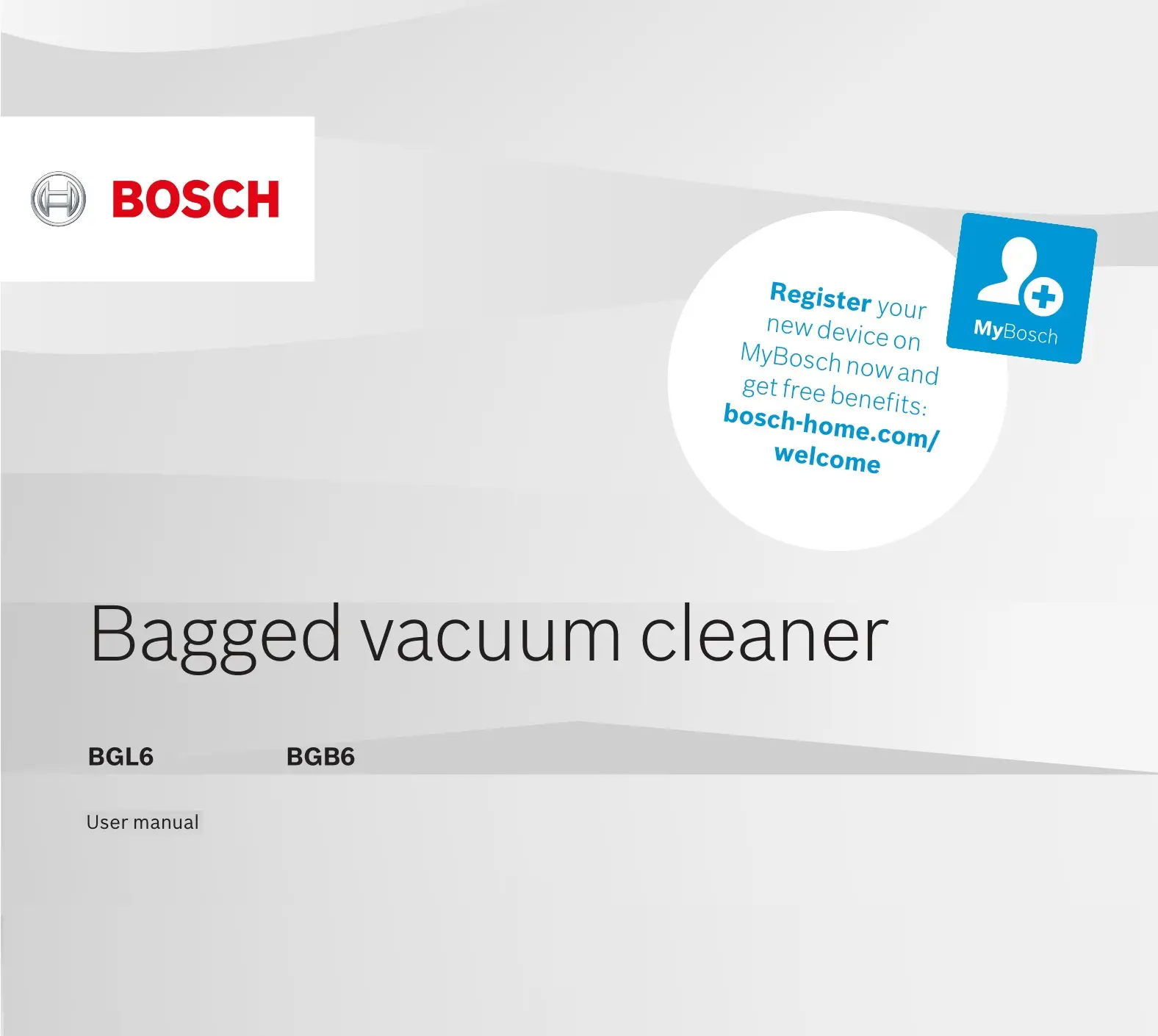 BOSCH BGL6 Bagged Vacuum Cleaner User Manual