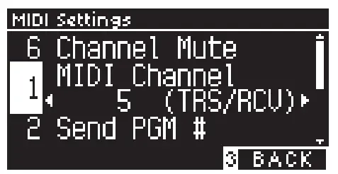 KAWAI CN301 Digital Piano - MIDI channel