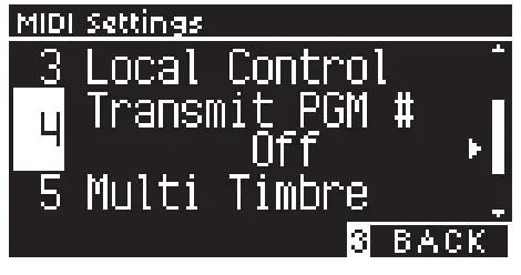 KAWAI CN301 Digital Piano - MIDI channel1