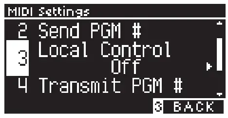 KAWAI CN301 Digital Piano - MIDI channel3