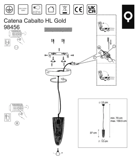 QAZQA 98456 Catena Cabalto HL Gold Instruction FIG 1