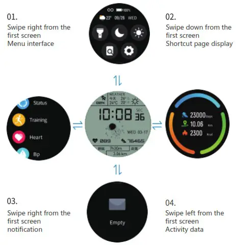 HiFuture L15 FutureGo Mix Smartwatch - Watch Operation Instruction