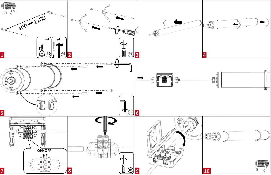 resistex 601754 Argos 20.7W LED Tubular Luminaire FIG 2