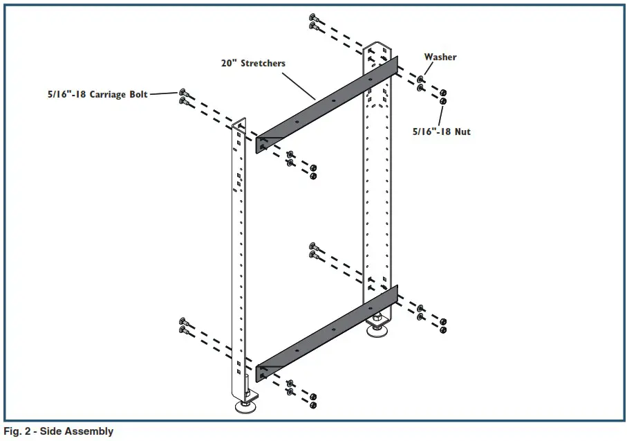 ROCKLER 64351 Rock Steady Shop Stand 20 x 32 Stand Kit - Stand Assembly 2