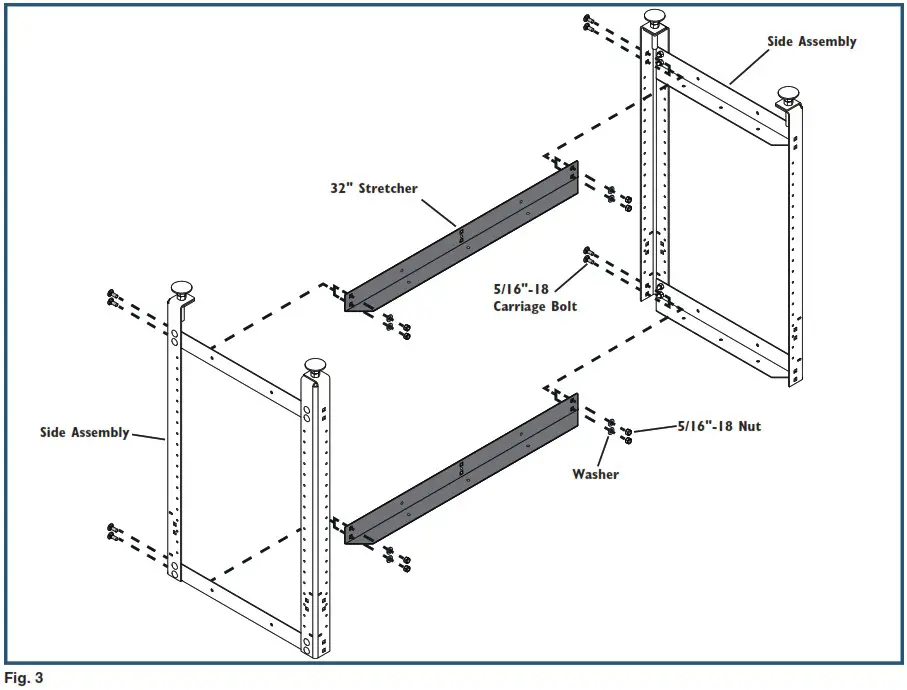 ROCKLER 64351 Rock Steady Shop Stand 20 x 32 Stand Kit - Stand Assembly 3
