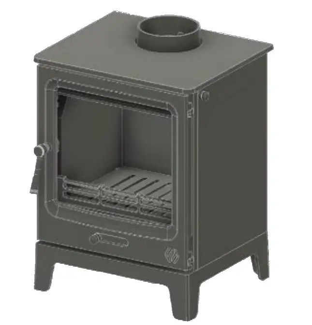 F2 FIRES Vue Portrait 5kW Multi Fuel Free Standing