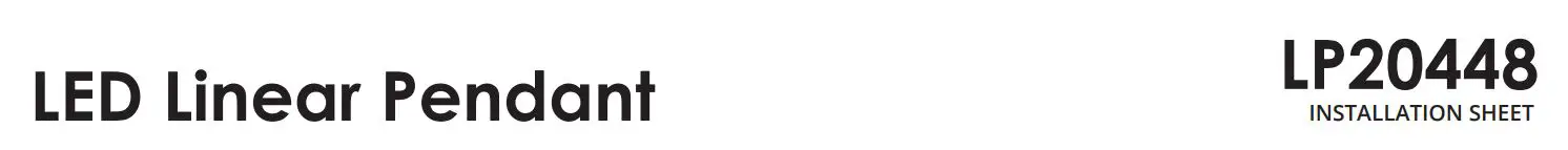 KUZCO LP20448 LED Linear Pendant Installation Guide
