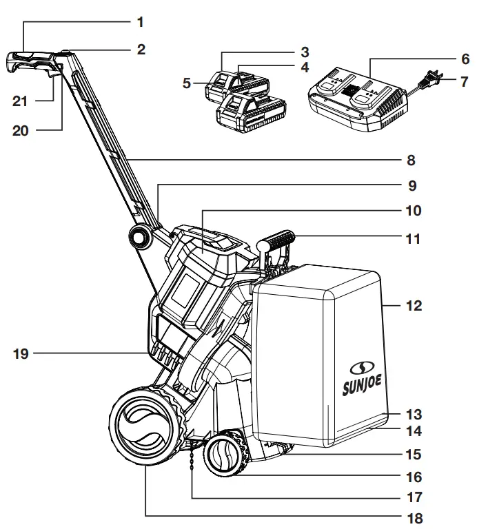 SUNJOE 24V X2 OGV 2 IN 1 CORDLESS VACUUM Plus MULCHER - parts