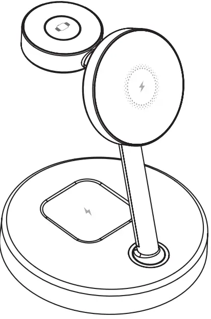 LASER PW-3IN1BK 3-IN-1 Magnetic Charging Station for Apple-fig1