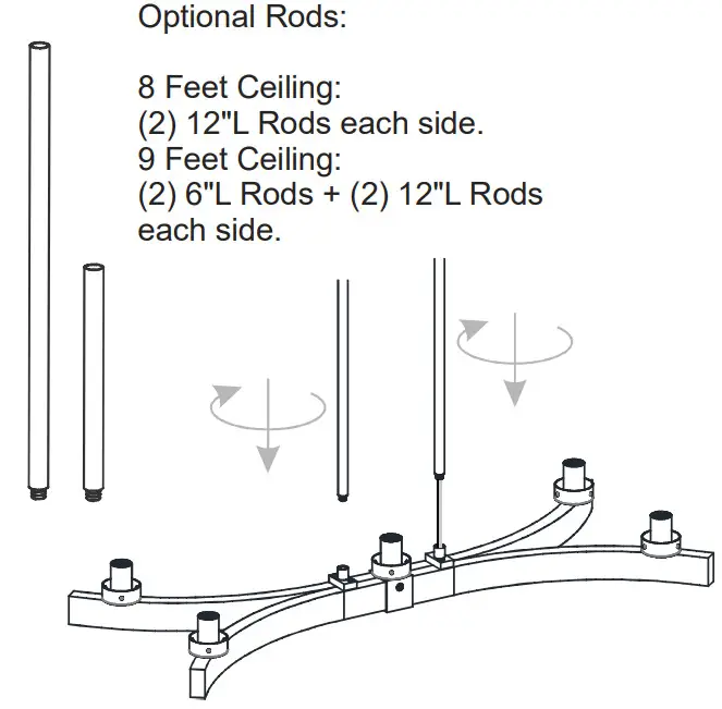 QUOIZEL Ojai 5-Light Matte Black Linear Chandelier with Glass Shades - INSTALLATION 1