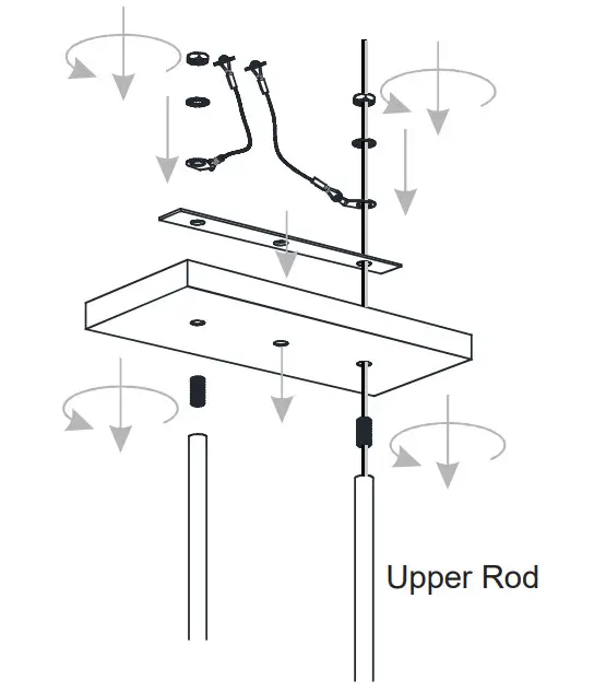 QUOIZEL Ojai 5-Light Matte Black Linear Chandelier with Glass Shades - INSTALLATION 2