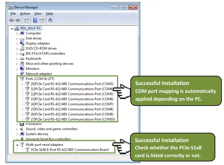ICPDAS PCIe S118 Serial Communication Card-Connector 2
