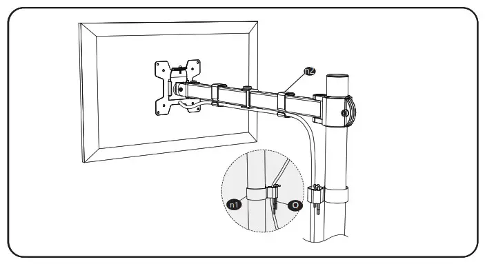 WALI M001 Single Monitor Desk Mount - Clamp Installation 11