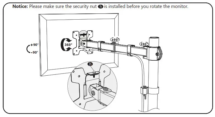 WALI M001 Single Monitor Desk Mount - Clamp Installation 12