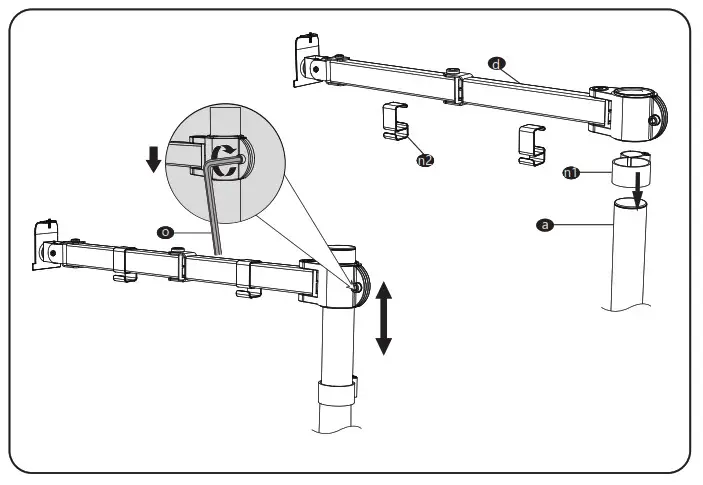 WALI M001 Single Monitor Desk Mount - Clamp Installation 6
