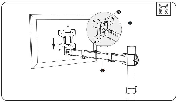 WALI M001 Single Monitor Desk Mount - Clamp Installation 9