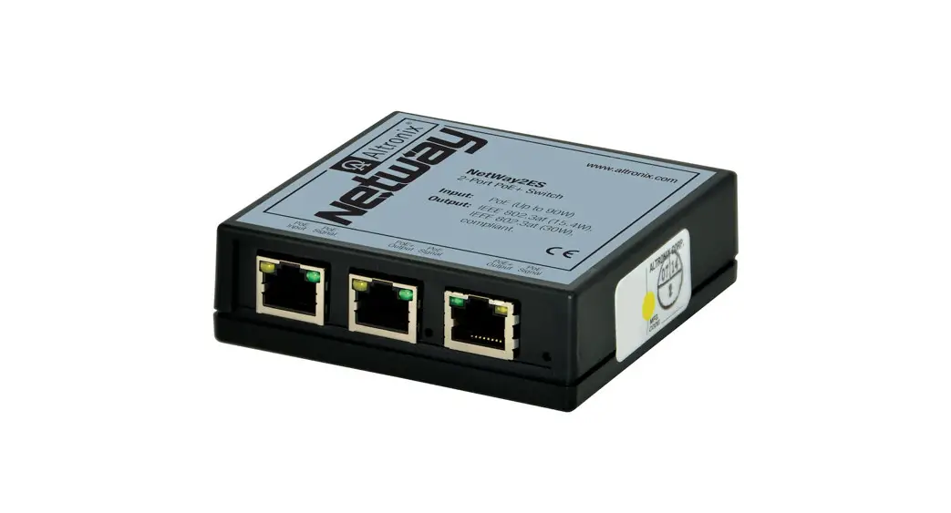 Altronix Netway2es Series Poe-powered 2-port Poe+ Switches Installation Guide