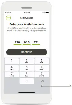 sonova my phonak junior 1.0 - Adding an invite code 3