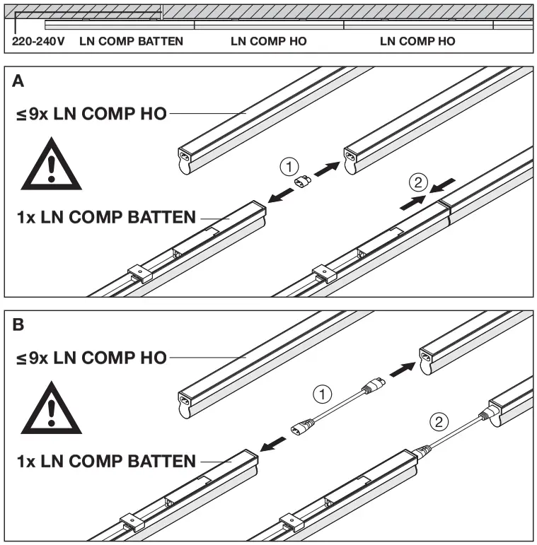 LEDVANCE LN COMP BATTEN 600 10W-3000K Linear Compact Batten - fig 2