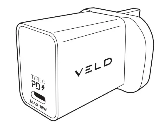 VELD VH18BW Super Fast Type C Wall Charger