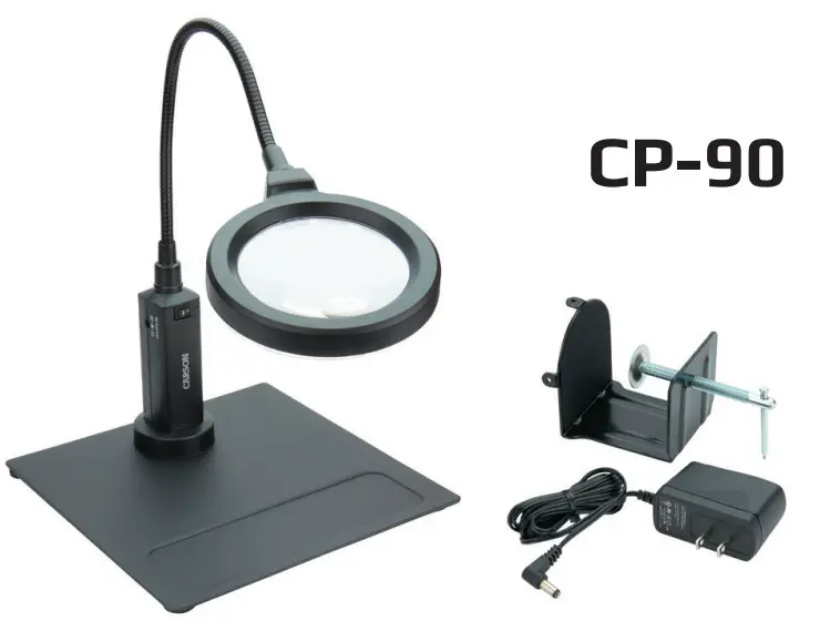 CARSON CP-90 MagniFlex Pro 2x Power 4 inch LED Lighted Gooseneck Flexible Magnifier