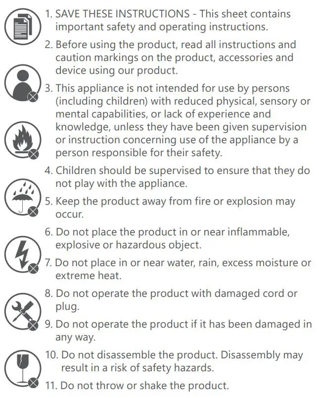 TECKNET EWM01002 Cordless Mouse User Manual - IMPORTANT SAFETY INSTRUCTIONS-CAREFULLY