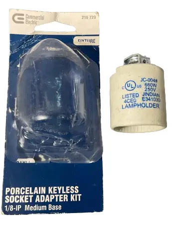 Commercial Electric 216 720 Porcelain Keyless Socket Adapter