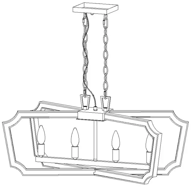 LNC A04597 Creamy 4-Light Farmhouse Linear LED Kitchen Island Light -