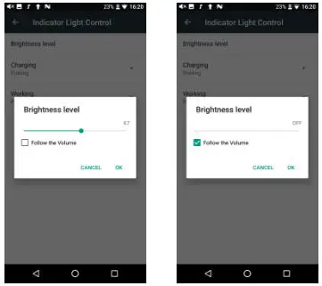 Fiio M15 Complete - Brightness level