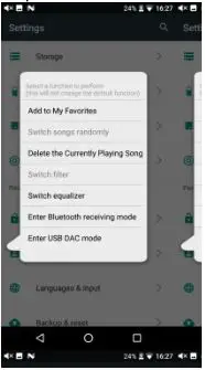Fiio M15 Complete - Long press the multifunction button