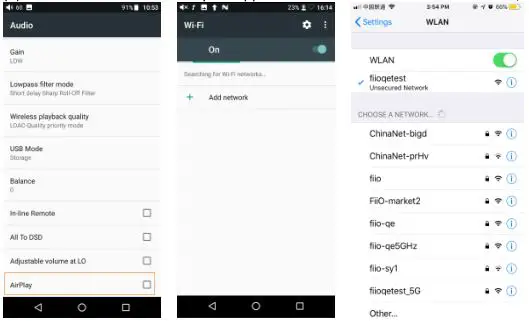 Fiio M15 Complete - connect to the same WiFi first