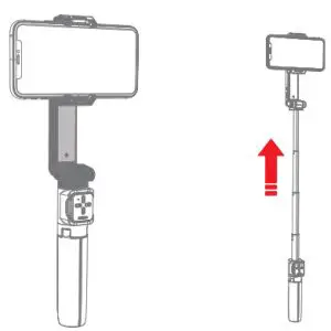 MOZA M16 NANO-SE Black Gimbal Selfie Stick-Telescopic Rod