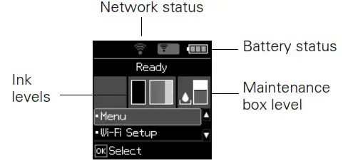EPSON EC-C110 Wireless Mobile Color Printer - LCD screen
