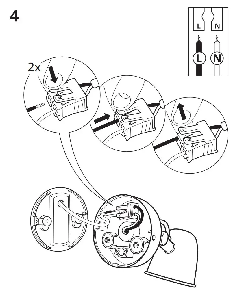 IKEA 303.573.62 SKURUP Wall Lamp Instruction Manual - Installation 4