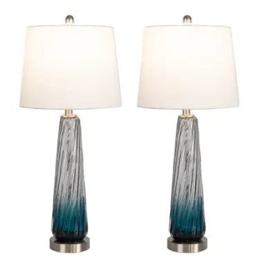 Maxax T18 28.75-Inch Blue Table Lamp Set pro