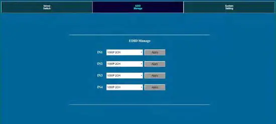 FIG 10 Web Interface EDID Manage