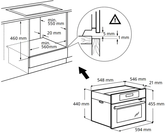 IKEA 004.118.84 Finsmakare Forced Air Oven Dimention A