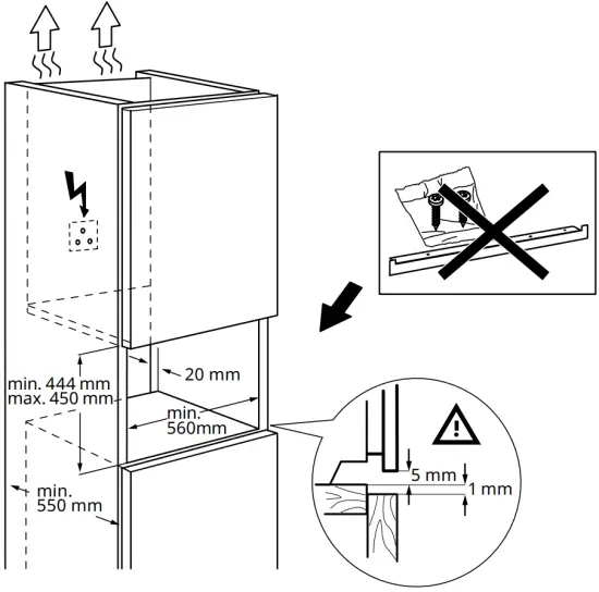 IKEA 004.118.84 Finsmakare Forced Air Oven Dimention B
