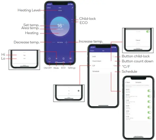 kogan KASGSHT24BA Smarterhome 2400W Glass Panel Heater - Fig 2