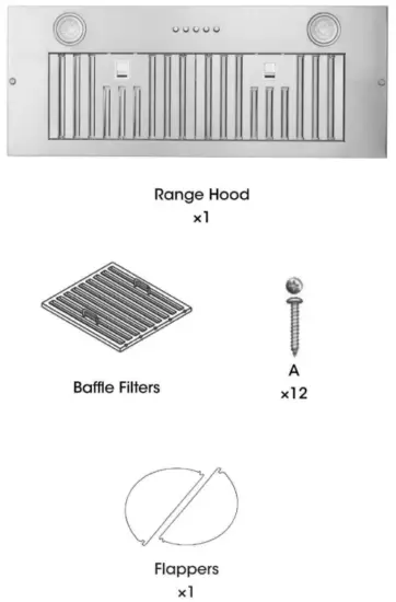 Vesta VRH MONTREAL 30 36SS Montreal range hood - Parts