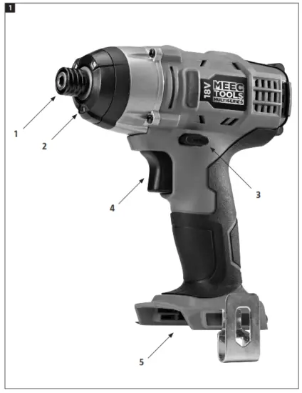 MEEC TOOL 012588 18 V 150 Nm Impact Driver - fig
