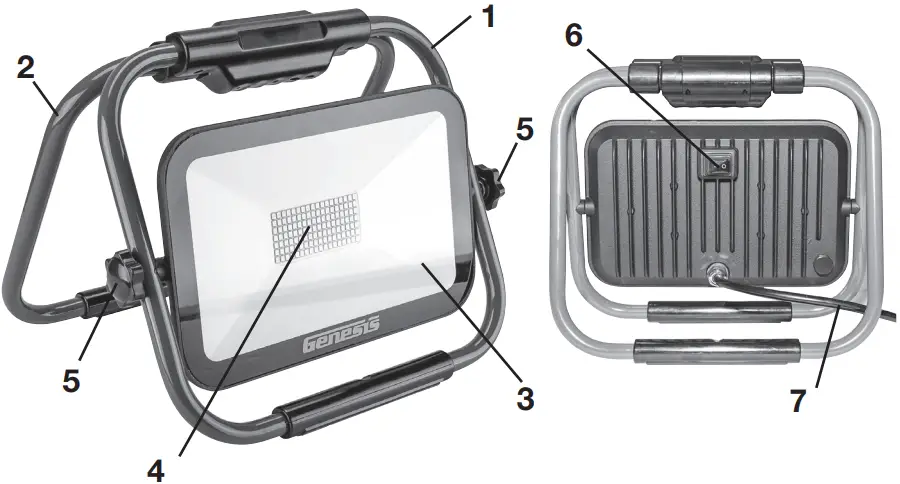 GENESIS GWL1265F LUMEN 6500 FOLDABLE LED WORK LIGHT B