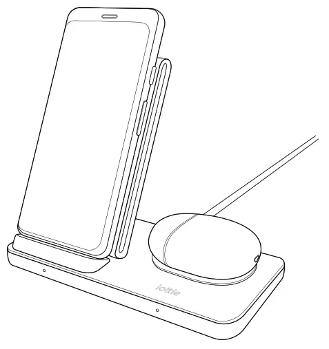 iottie CHWRIO107GR iON Wireless Duo Wireless Charging Stand and Pad - charging