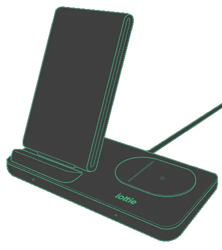 iottie CHWRIO107GR iON Wireless Duo Wireless Charging Stand and Pad