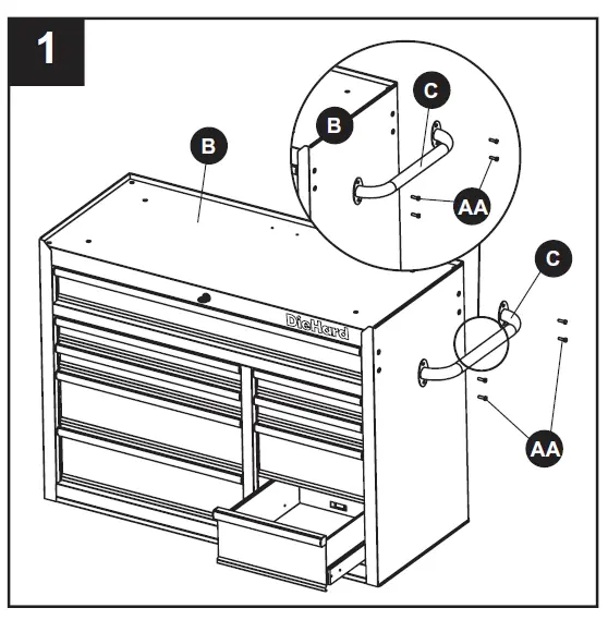 DieHard 10885 9 Drawer 42 Inch Mobile Cabinet 3