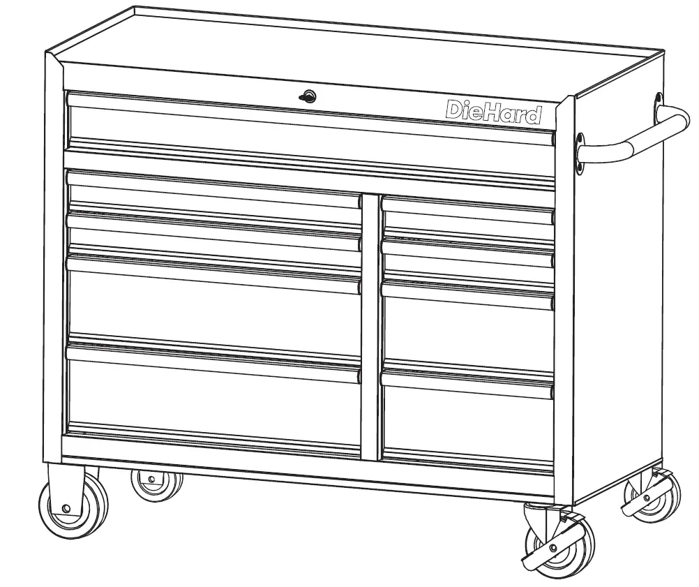 DieHard 10885 9 Drawer 42 Inch Mobile Cabinet